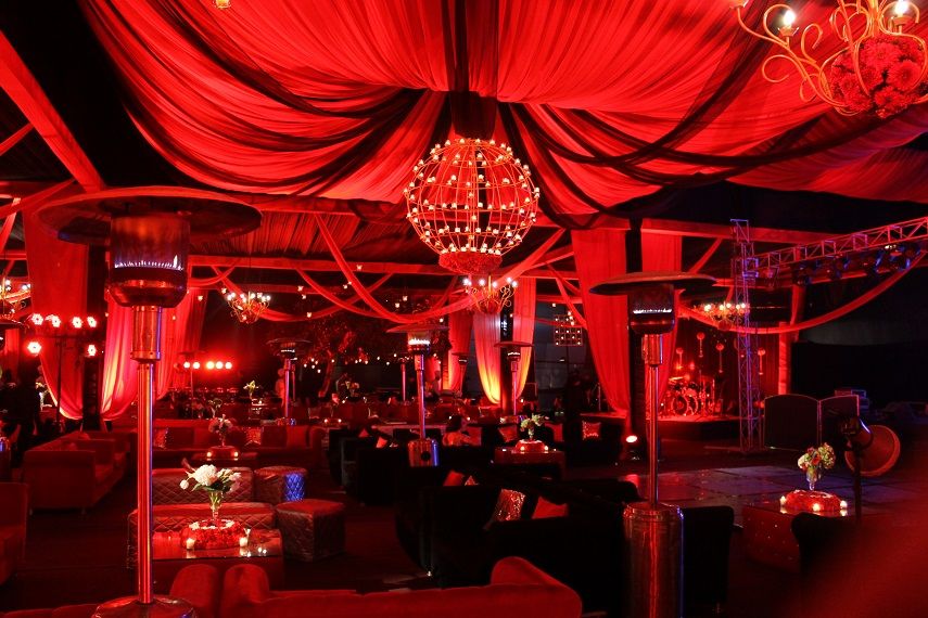 Photo of red and black glamorous cocktail theme