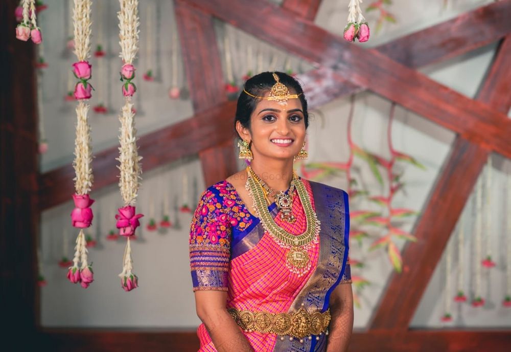 Photo From Indu (South Indian Engagement bride) - By Monika Dey Makeup and Hair