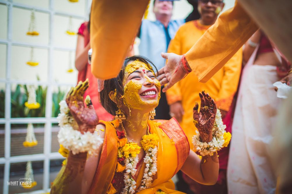 Photo of Happy bride on haldi