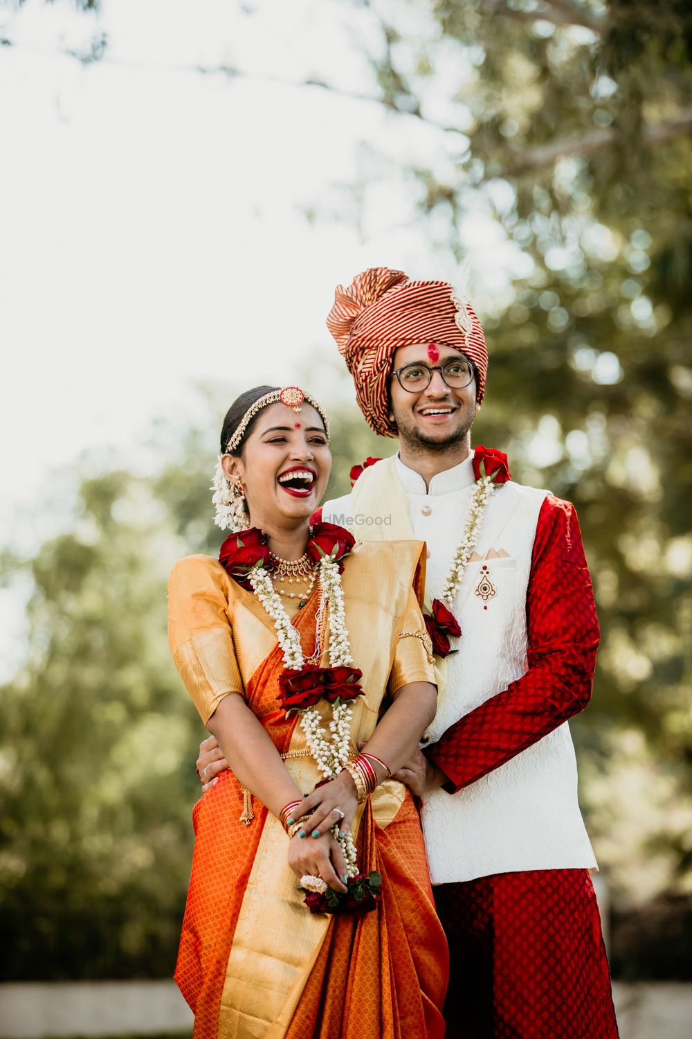 Photo of Happy south indian couple shot outdoors