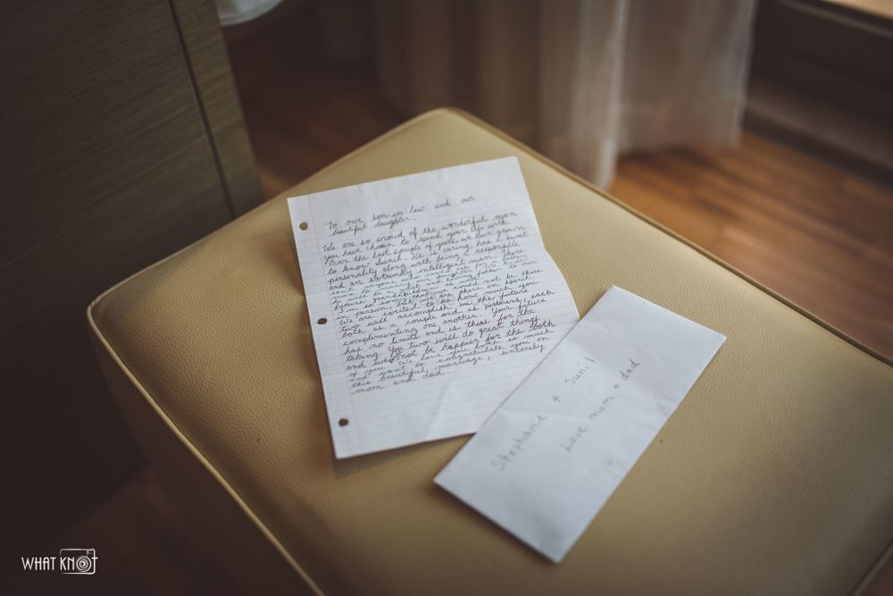 Photo of Brides letter for her father on her wedding day
