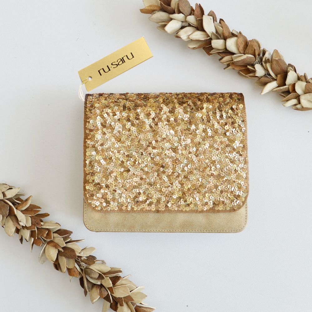 Photo of Glitter square flap clutch