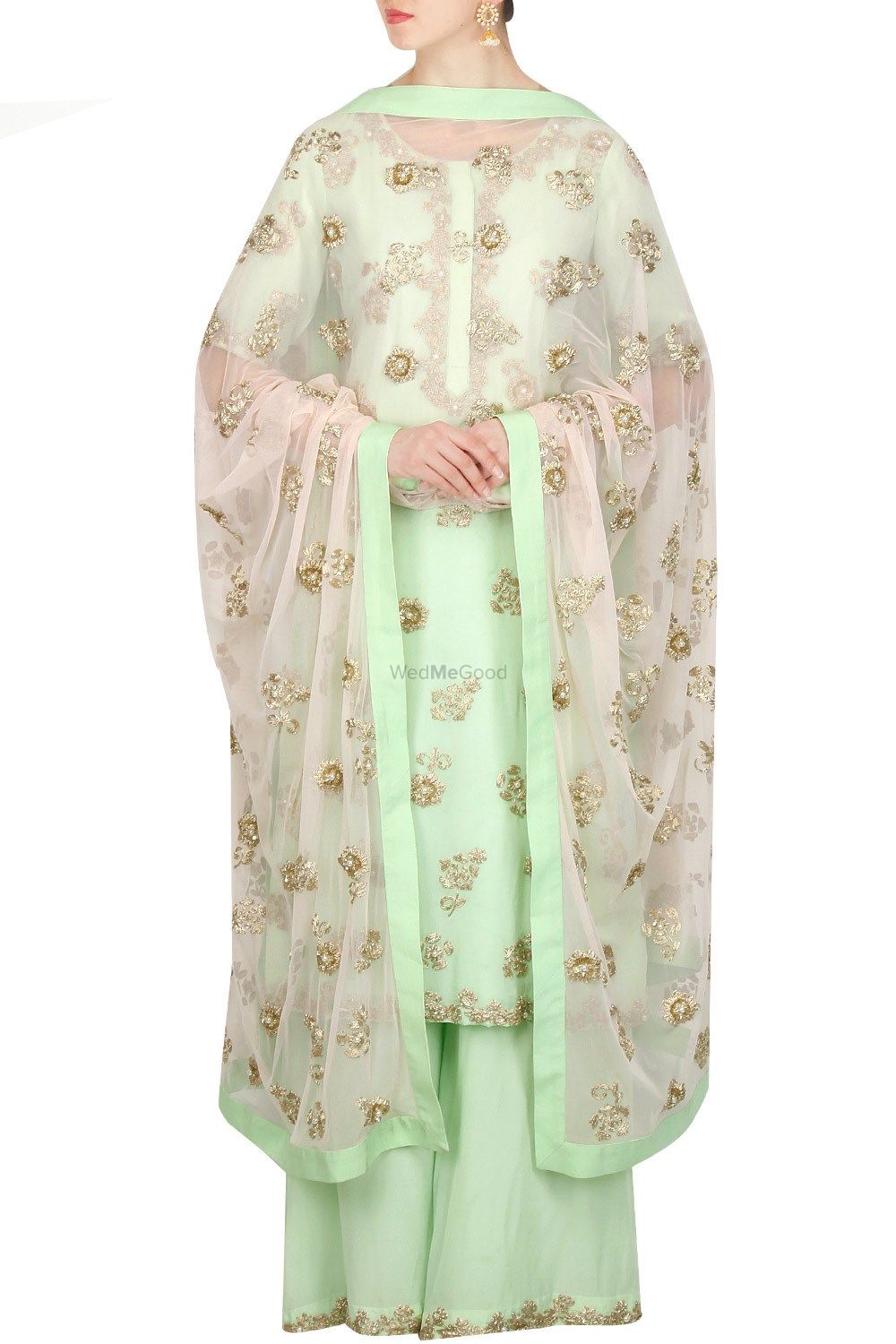 Photo of Friend of the Bride Outfit-Mint and White Anarkali