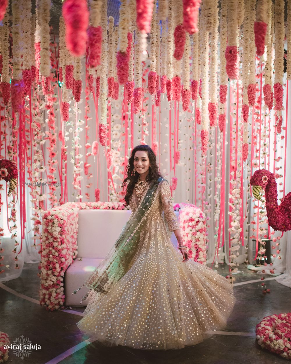 Photo of Pretty engagement decor in pink and white