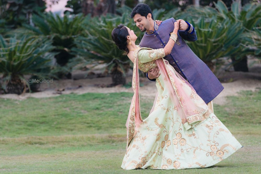 Photo of Mint and pink lehenga