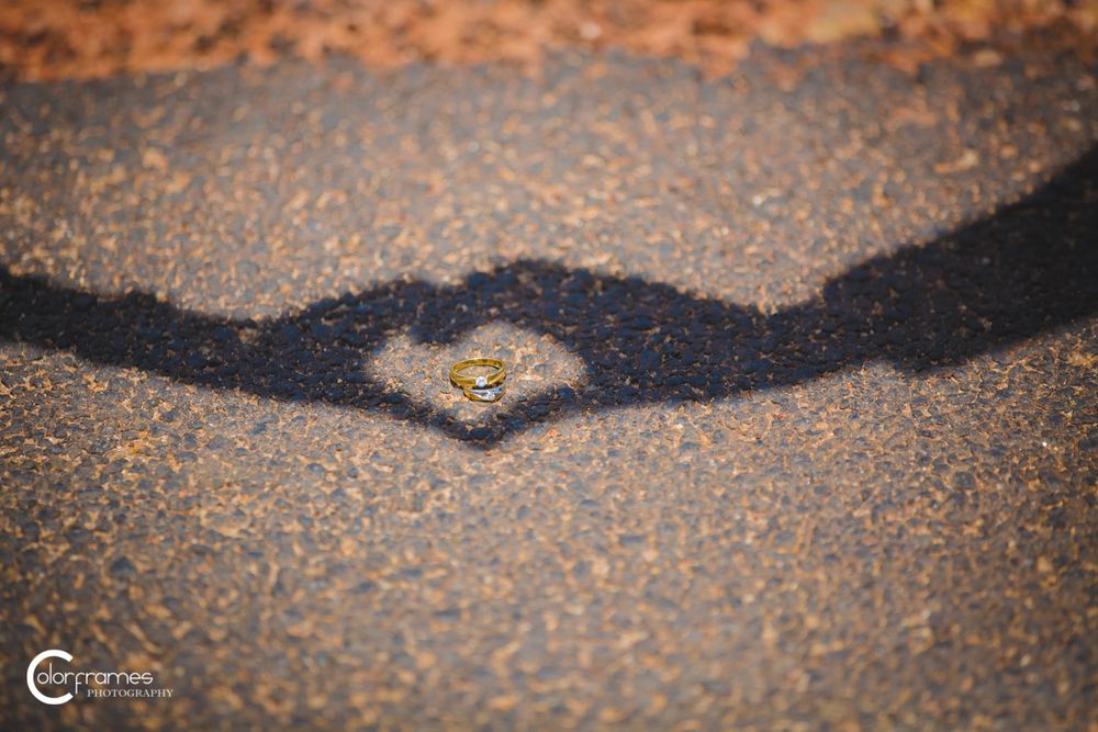 Photo of Engagement Ring Shot with Heart Shadow