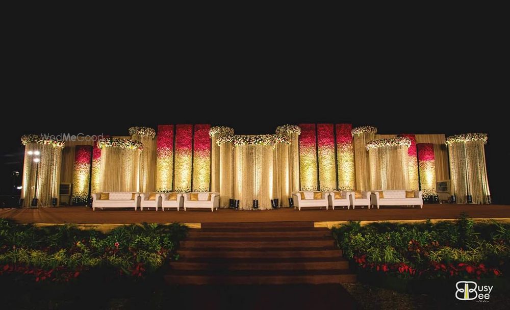 Photo of Gold and red Backdrops Stage