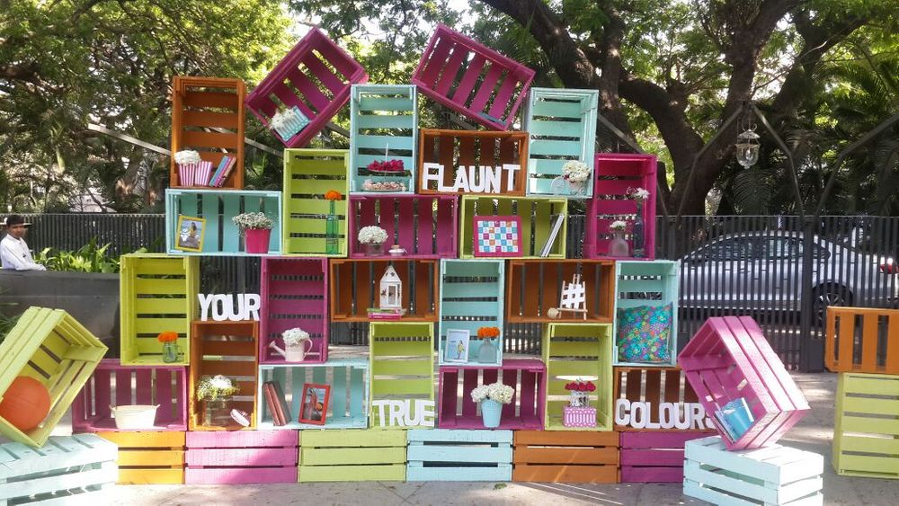 Photo of Unique crates as photobooths
