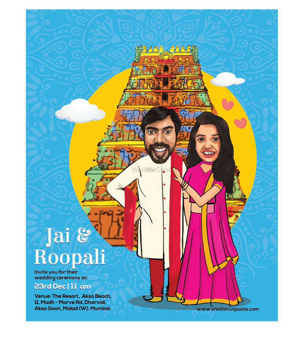 Photo From Roopali & Jai Caricature Invites - By Create Cut Paste