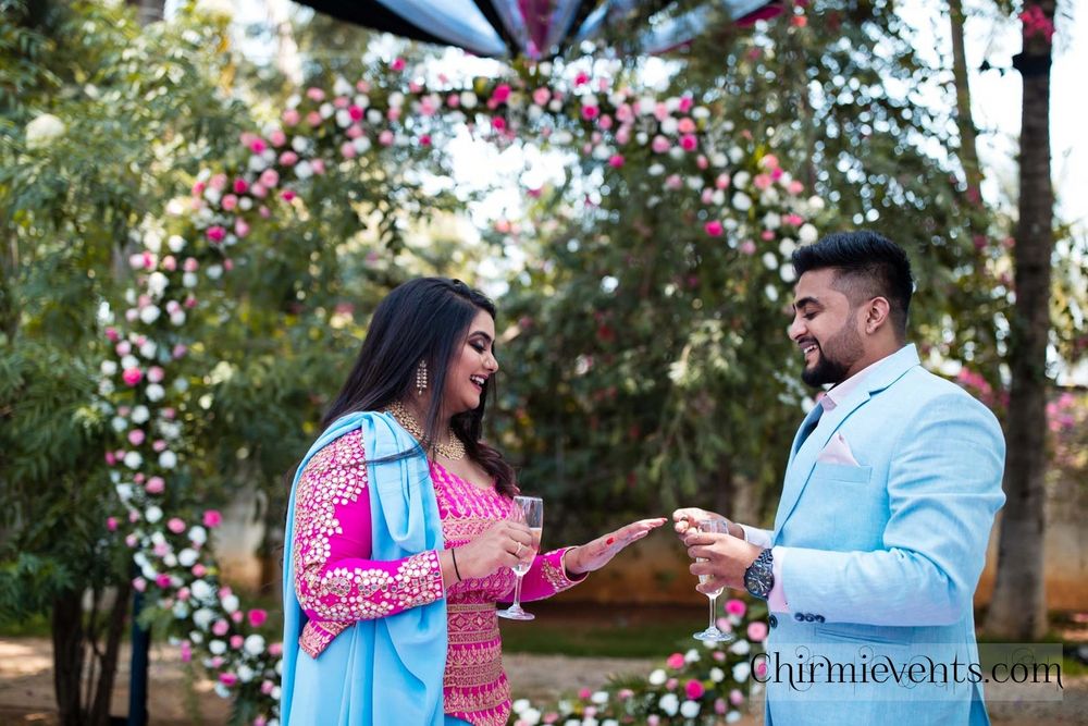Photo From A polka Dot inspired engagement with a touch of pink.  Sharanya & Rakshith - Engagement  - By Chirmi Events
