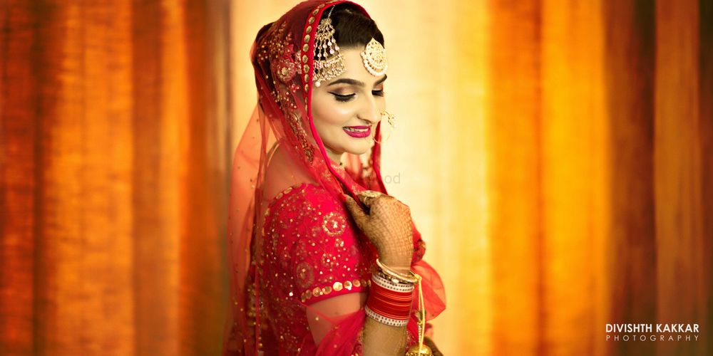 Photo of Candid Bride Portrait in Pink