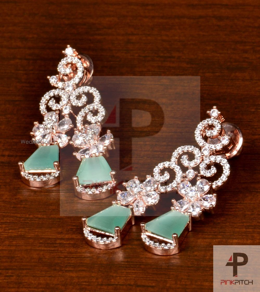 Photo From American Diamond and Semi precious Stone Embellished Earrings - By Pink Pitch