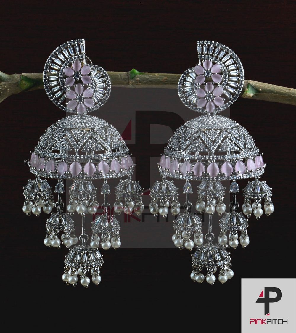 Photo From American Diamond and Semi precious Stone Embellished Earrings - By Pink Pitch