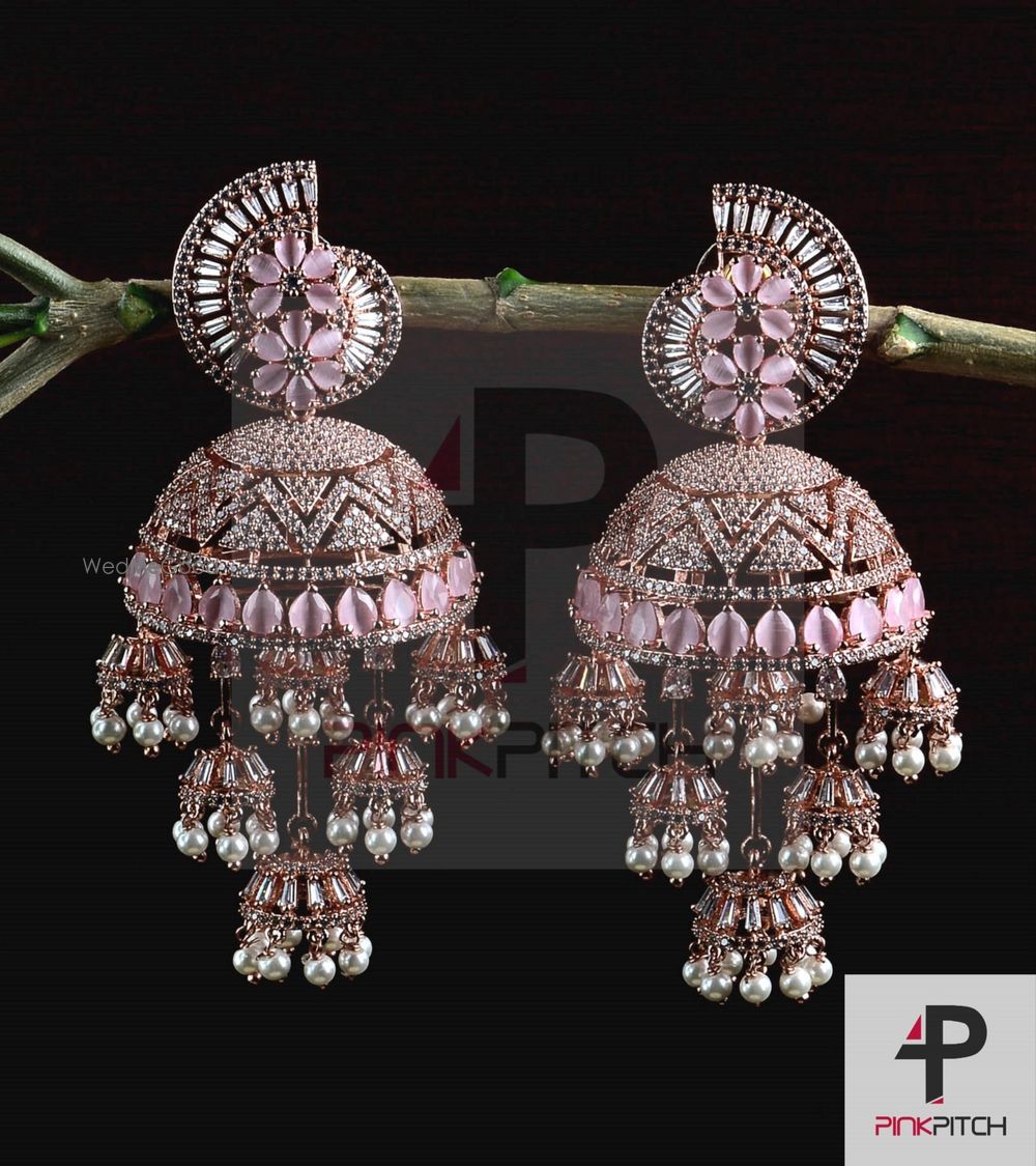 Photo From American Diamond and Semi precious Stone Embellished Earrings - By Pink Pitch