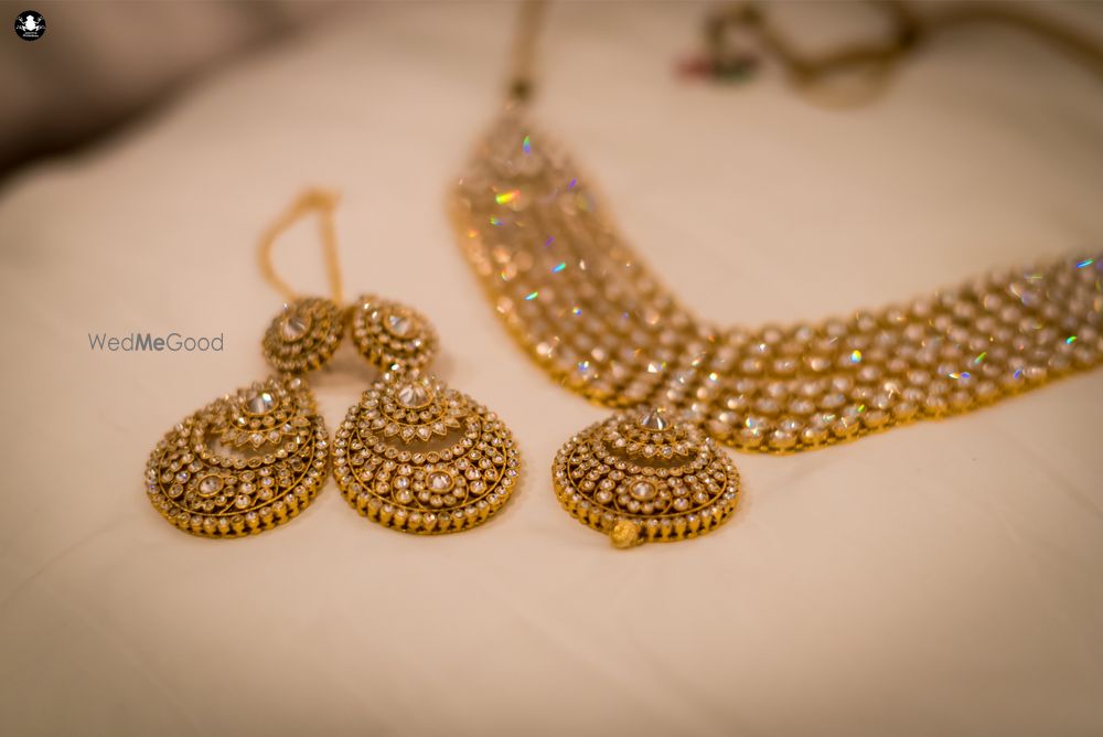 Photo of Gold Wedding Jewlery with Kundan Work