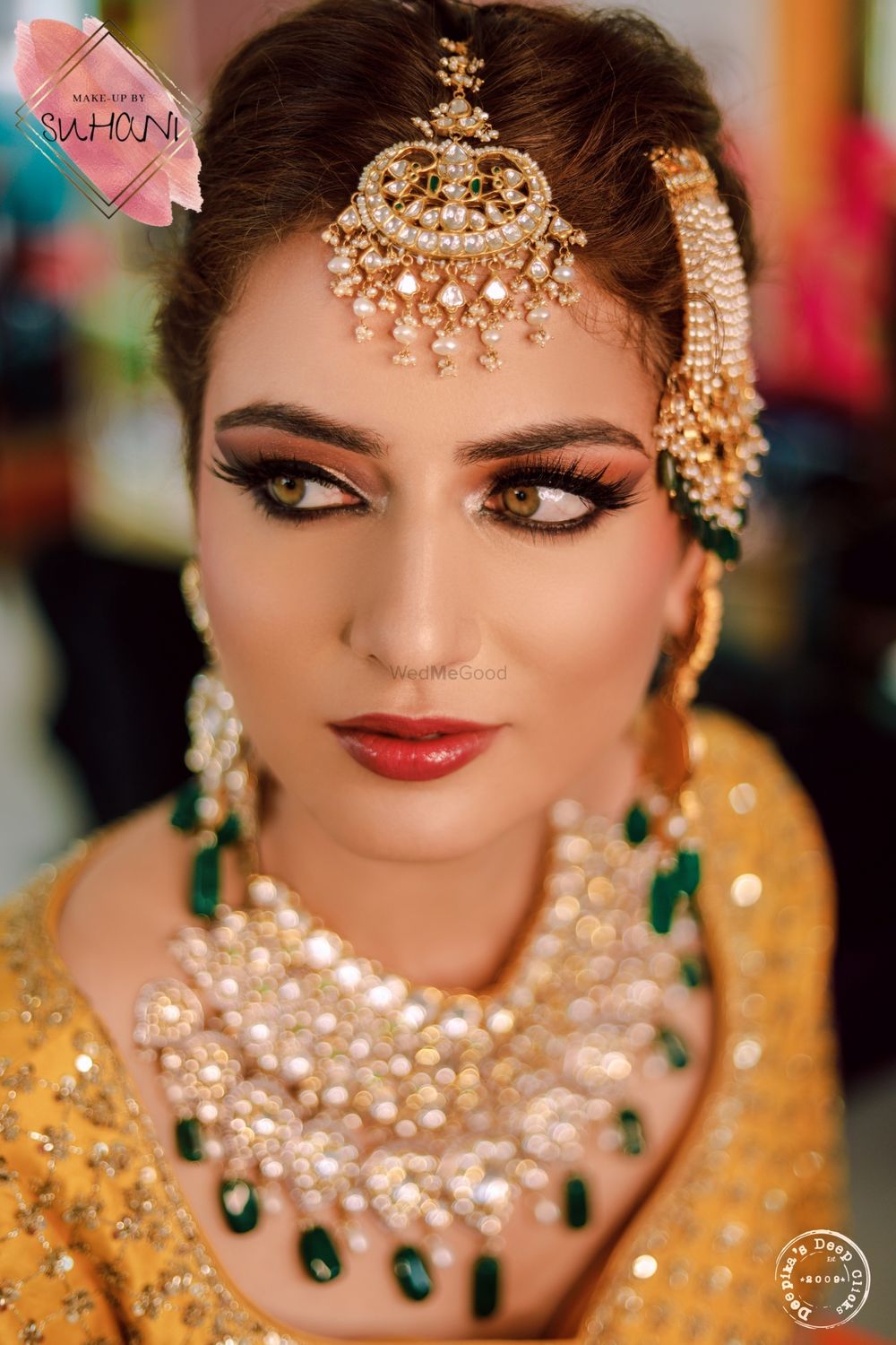 Photo of A stunning bride in a subtle makeup.
