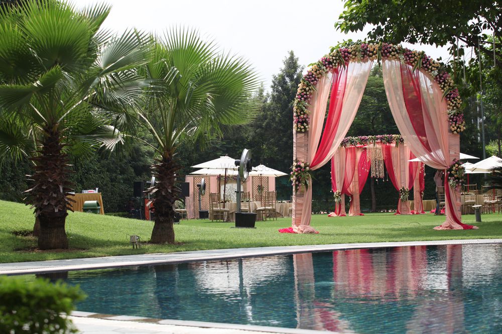 Photo of Pink Themed Decor at Poolside Venue