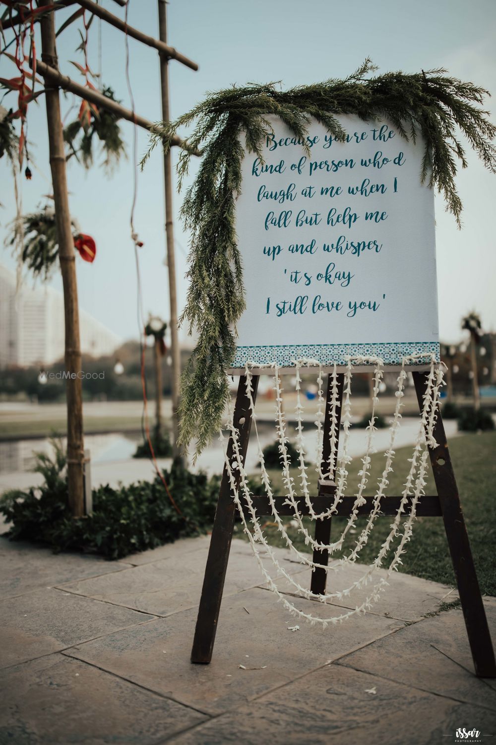 Photo of romantic decor idea sign for mehendi or wedding