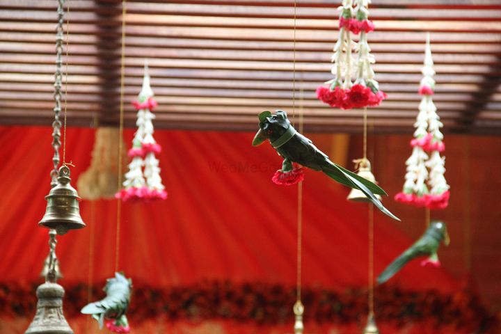 Photo of Hanging Floral Decor with Parrot Props