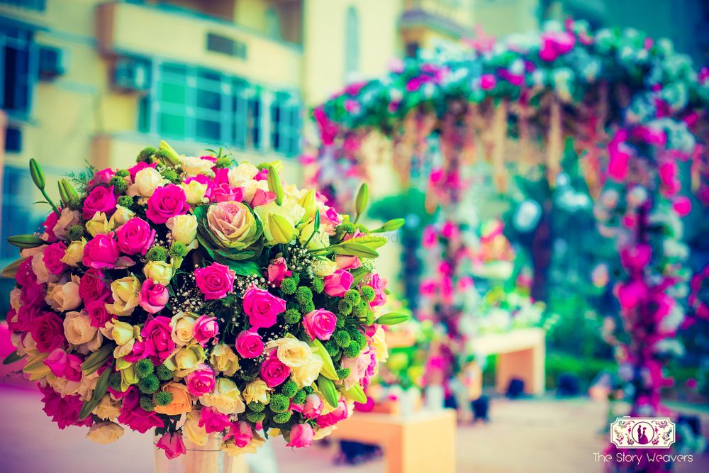 Photo of Pink and Yellow Floral Decor