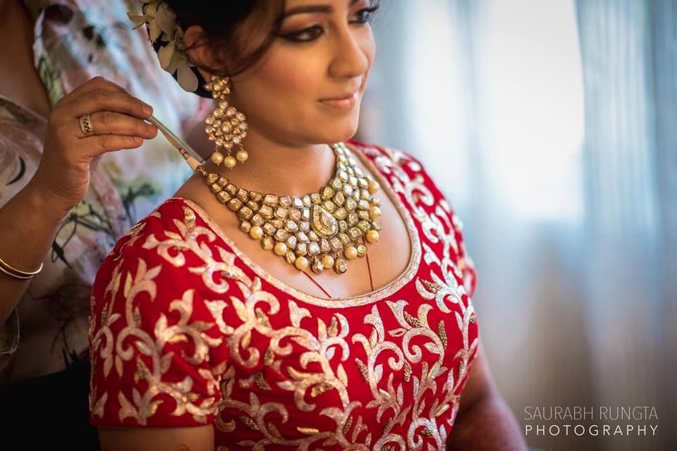 Photo of Bride Getting Ready - Polki Necklace