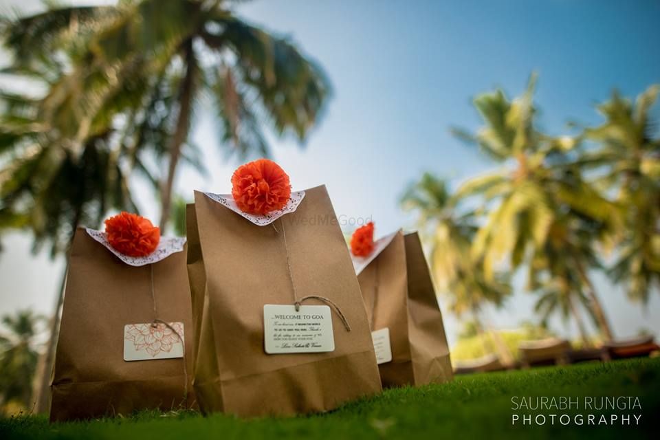 Photo of Paper Bags Favor Packaging with Genda Phool