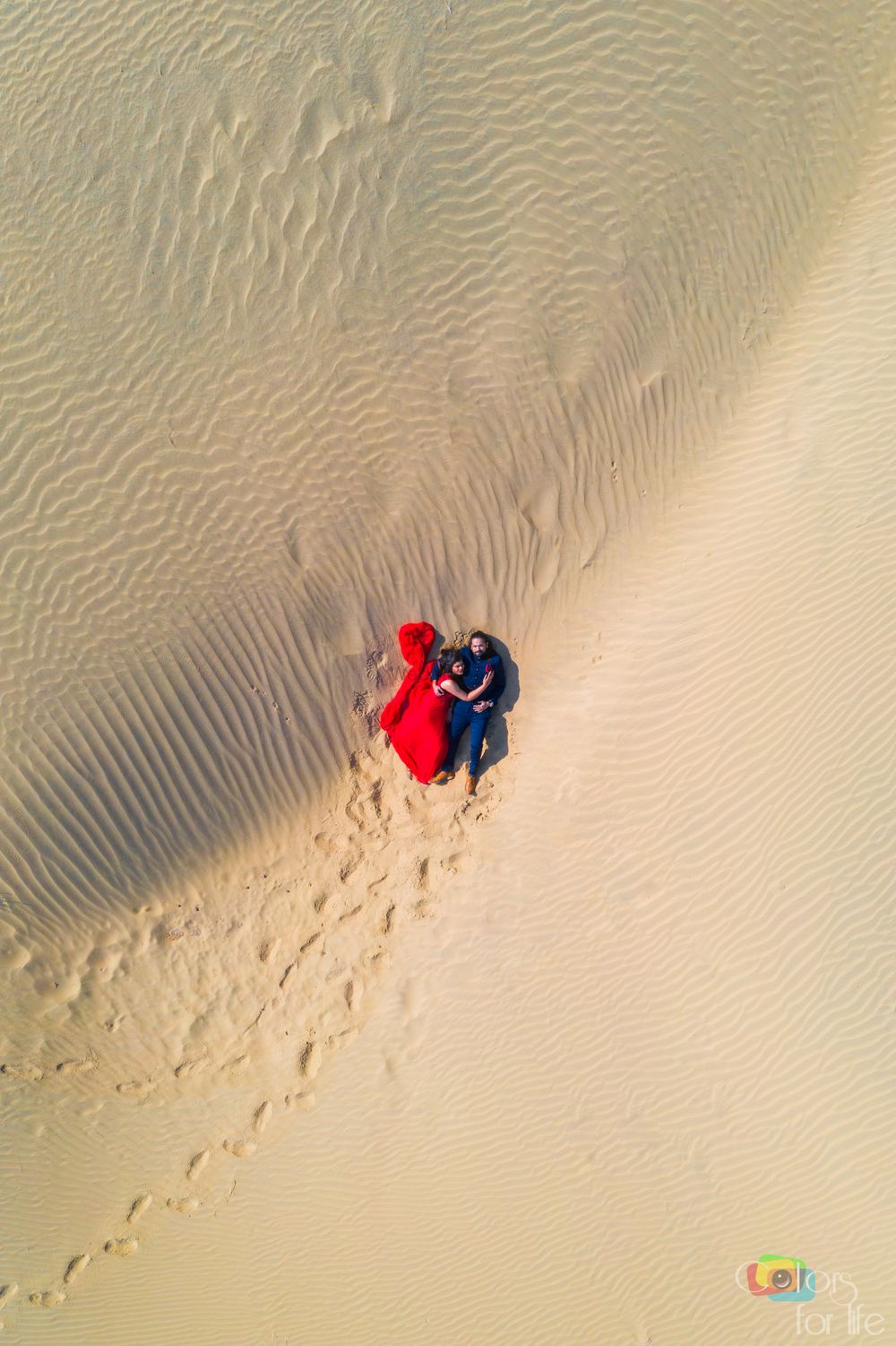 Photo of drone photography desert pre wedding shoot
