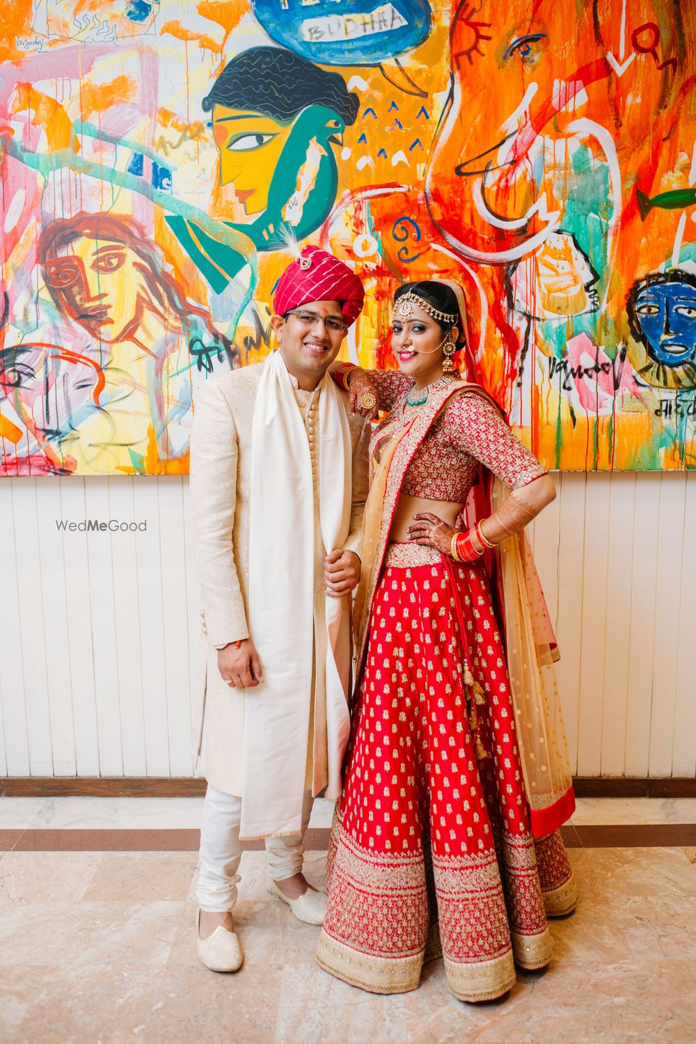 Photo of Couple Shot with Abstract Painted Background