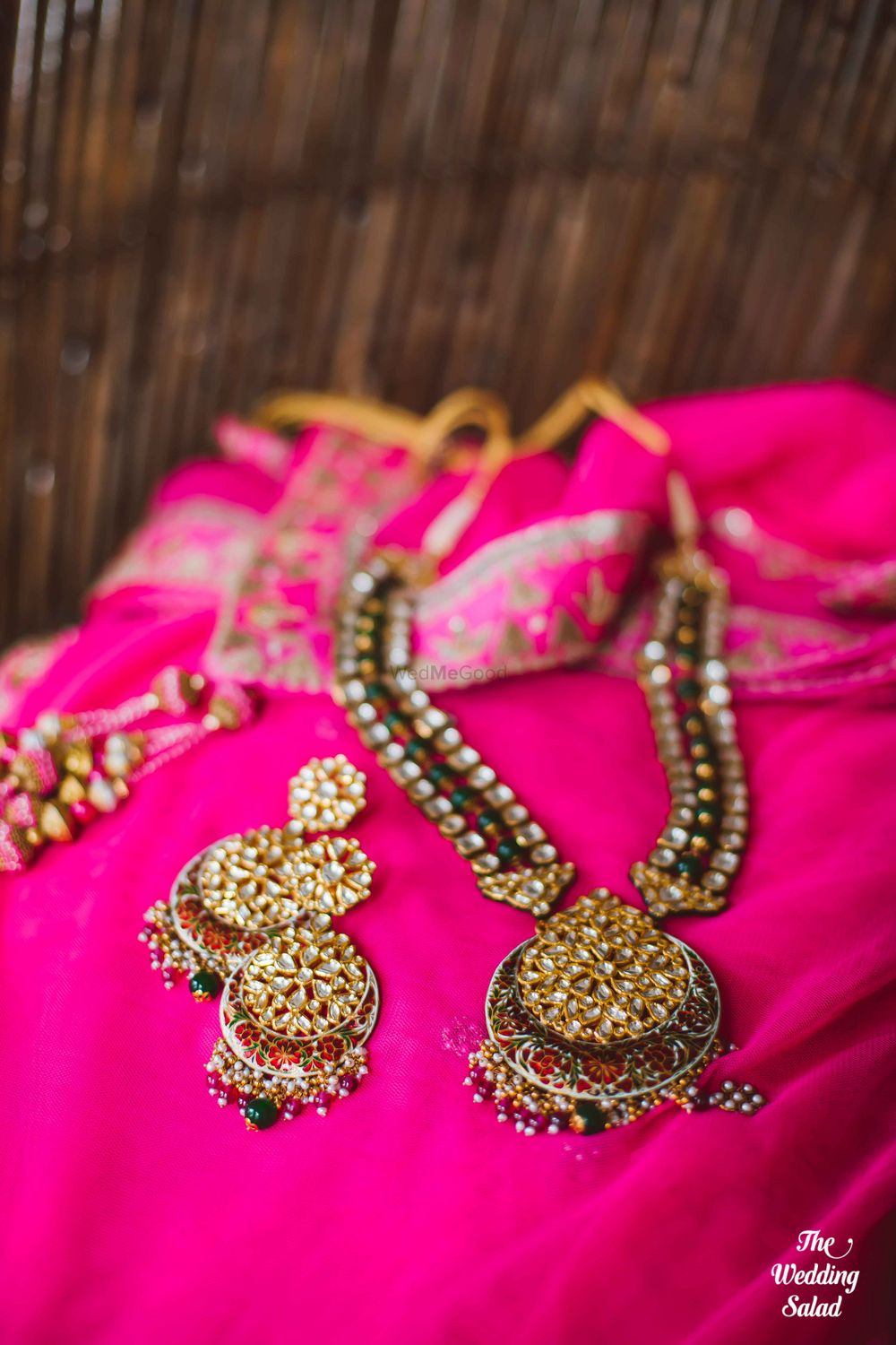 Photo of kundan jadau and enamel long necklace raani haar and tukdi