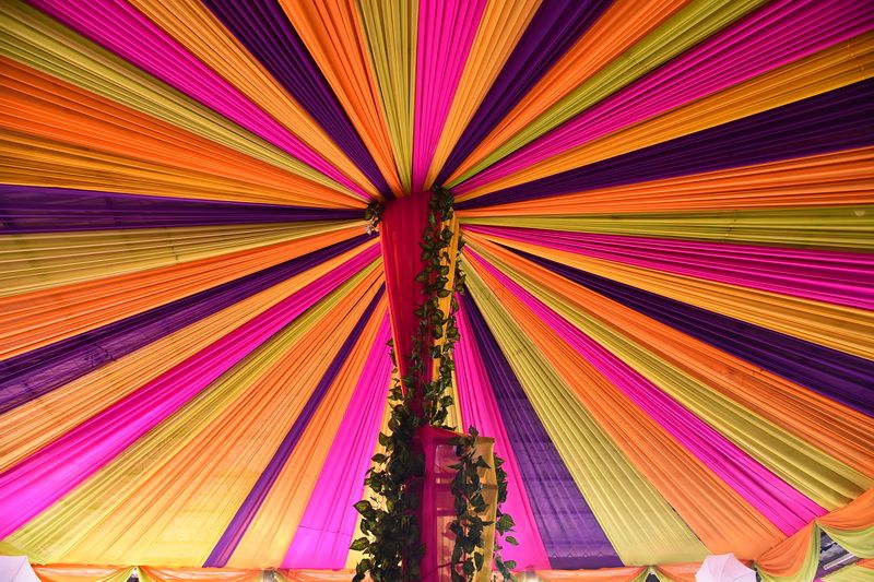 Photo of Colorful Canopy and Floral Decor
