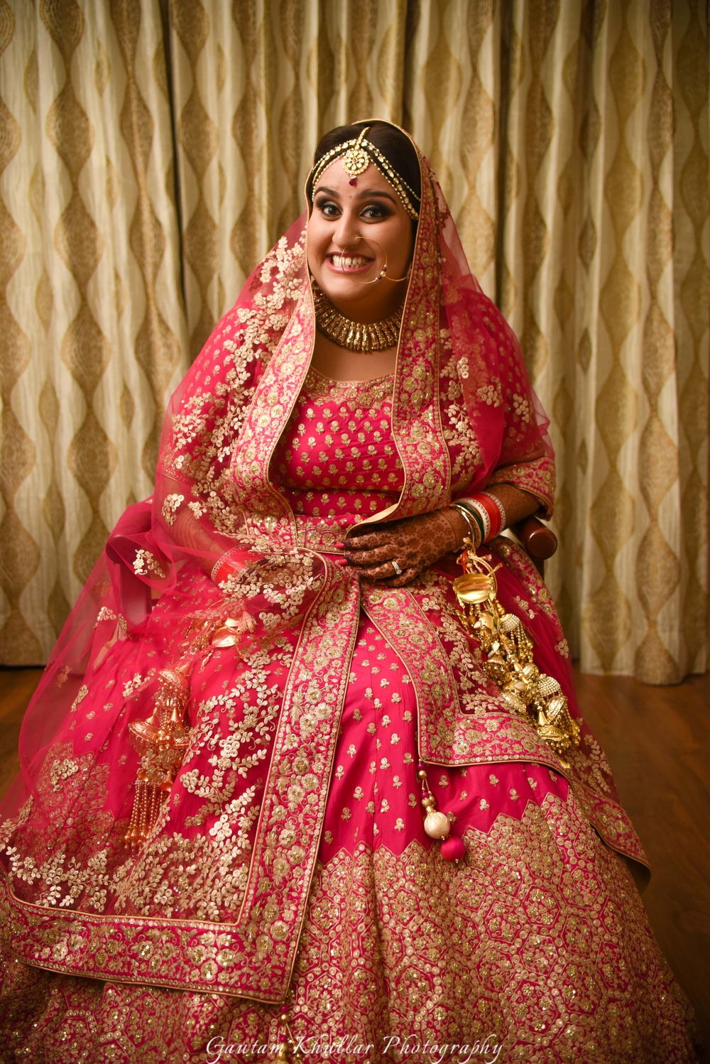 Bright Pink Bridal Lehenga Photo plus size bride