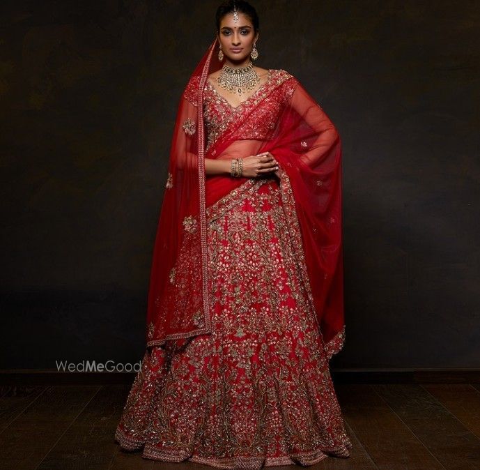 Photo of Heavy red bridal lehenga