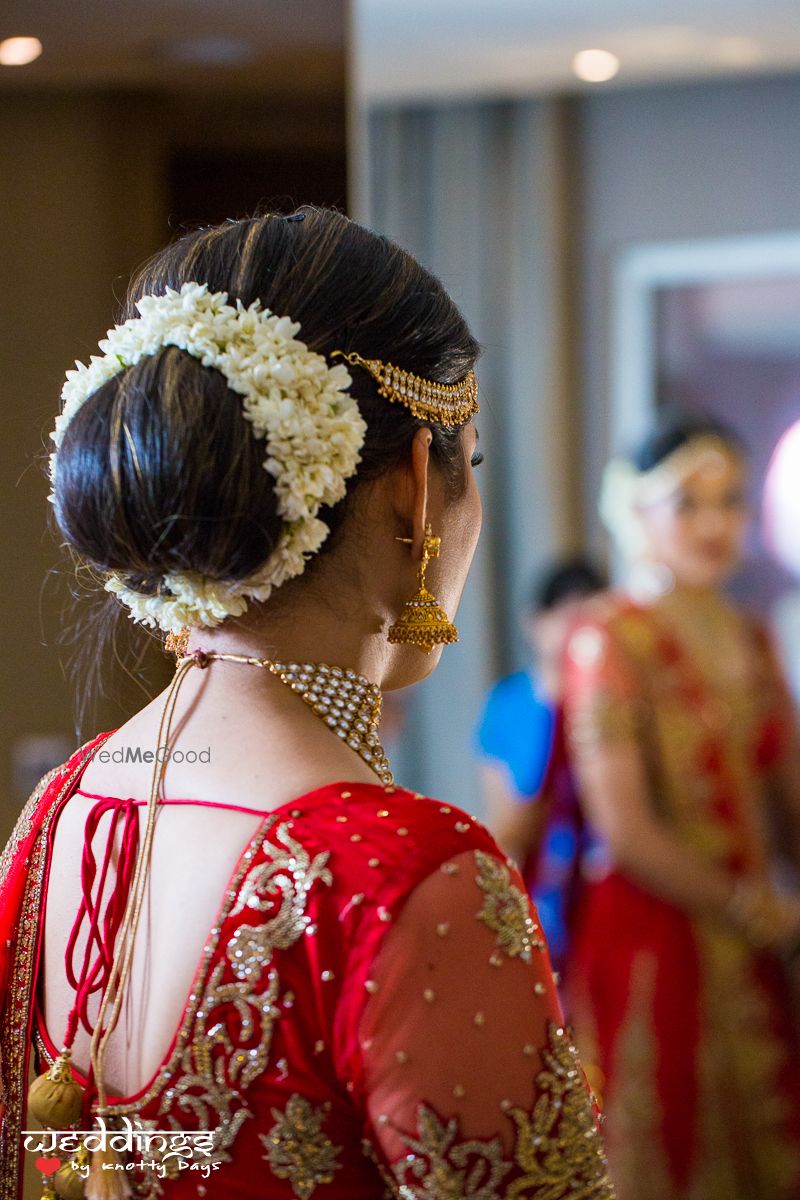 Photo of White Gajra Hair Bun