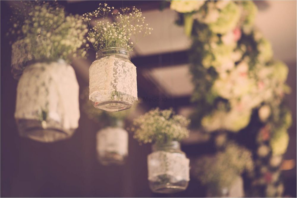 Photo of Hanging Mason Jars Floral Decor