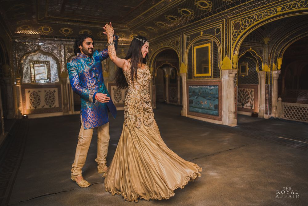 Photo of Dancing Couple Shot in a Palace