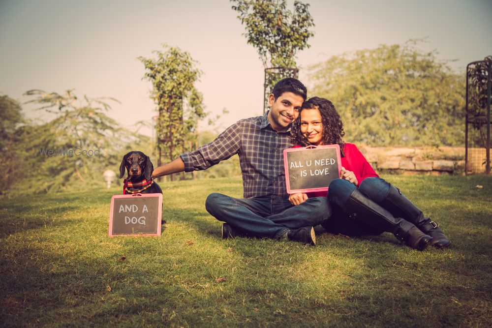 Photo of pre wedding shoot with pets