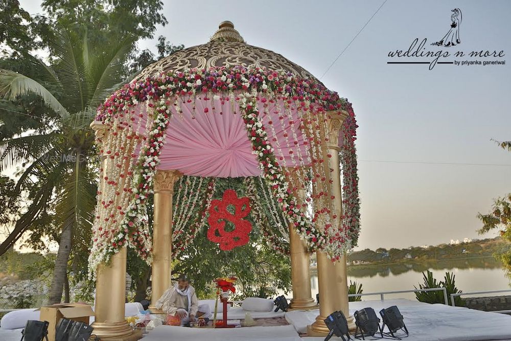 Photo of Pastel Pink Floral Mandap Decor