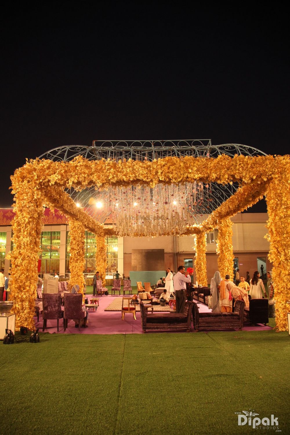 Photo of Yellow Floral Mandap Canopy