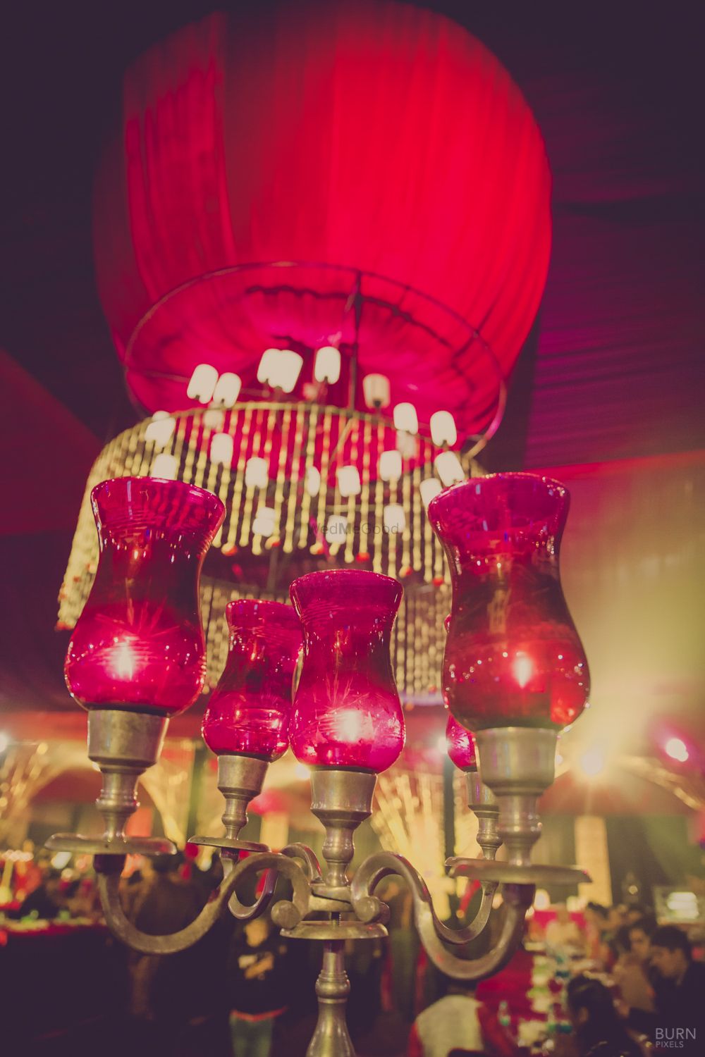 Photo of Gold and Red Lamp Candelabras