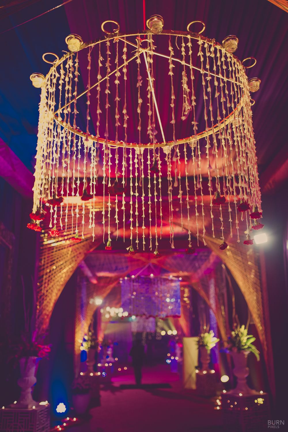 Photo of Floral Chandelier as Entrance Decor