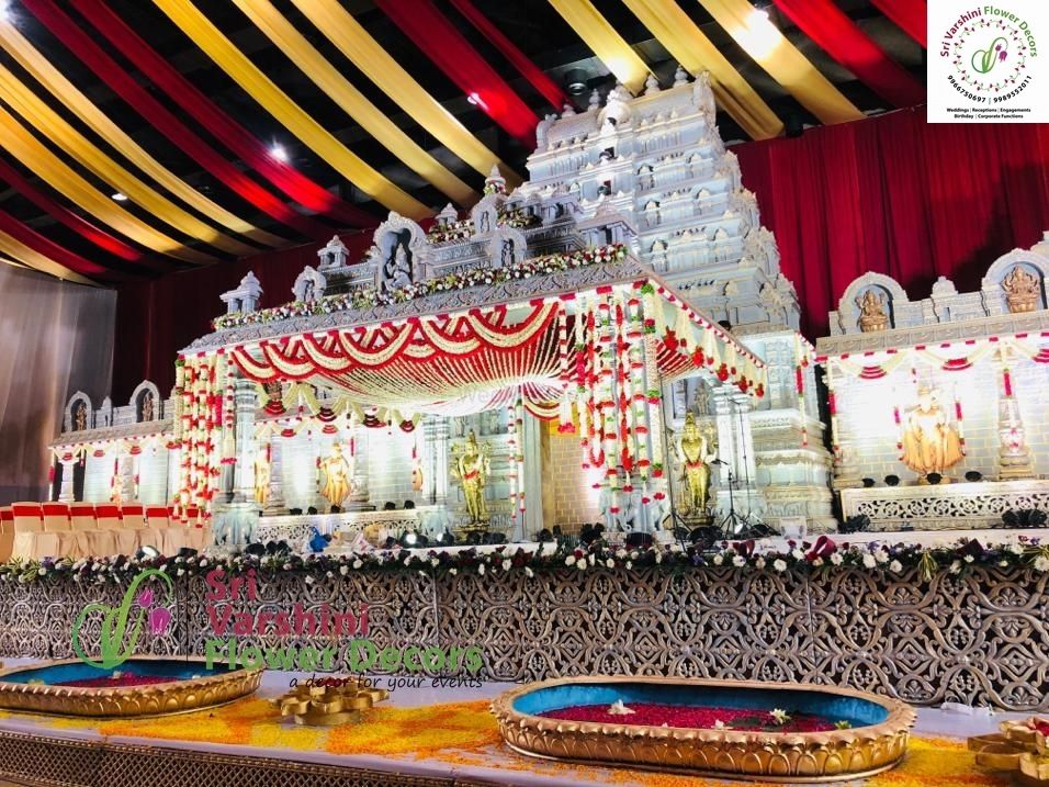 Photo From Royal Wedding Stage Decoration by #SriVarshiniCreations - By Sri Varshini Creations