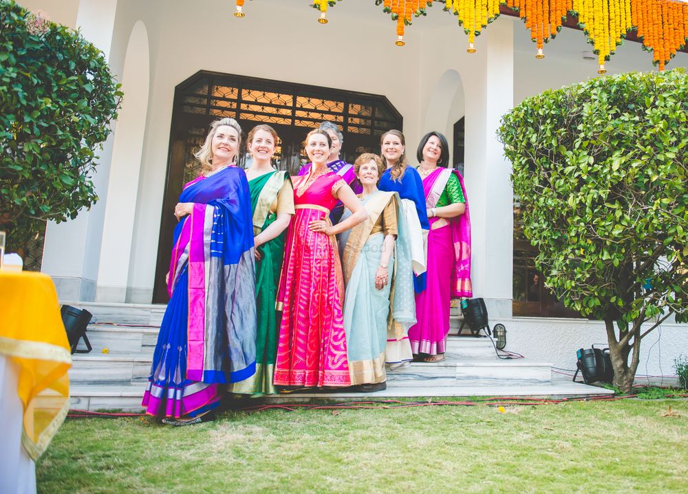 Photo of NRI Wedding Bridesmaids in sarees