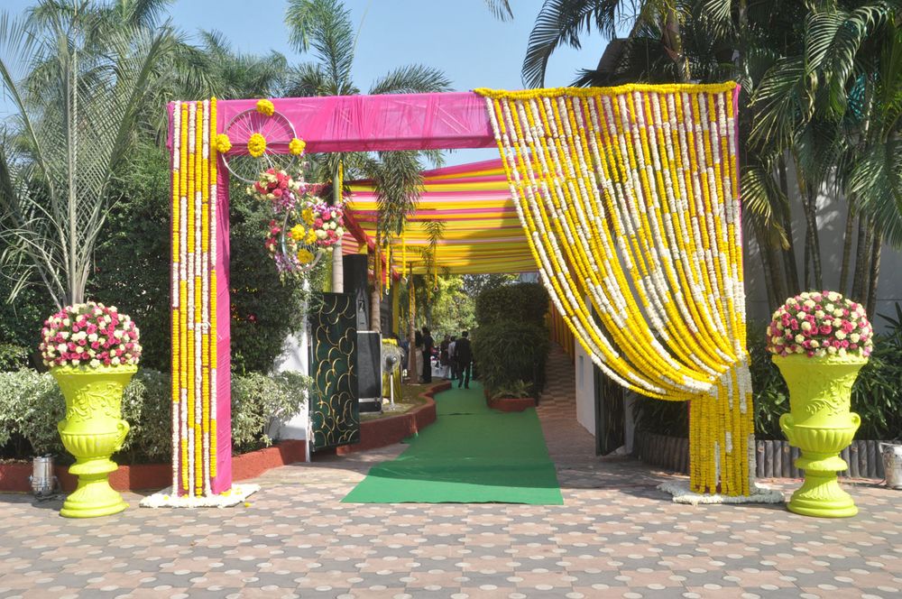Photo of floral entrance decor