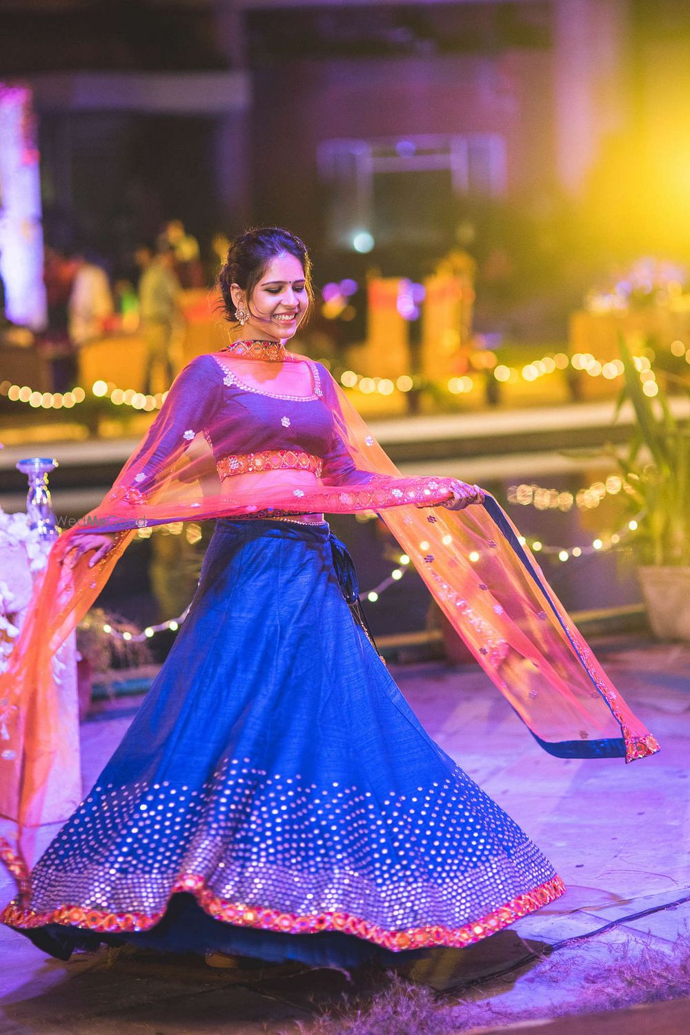 Photo of Royal Blue and Pink Twirling Lehenga