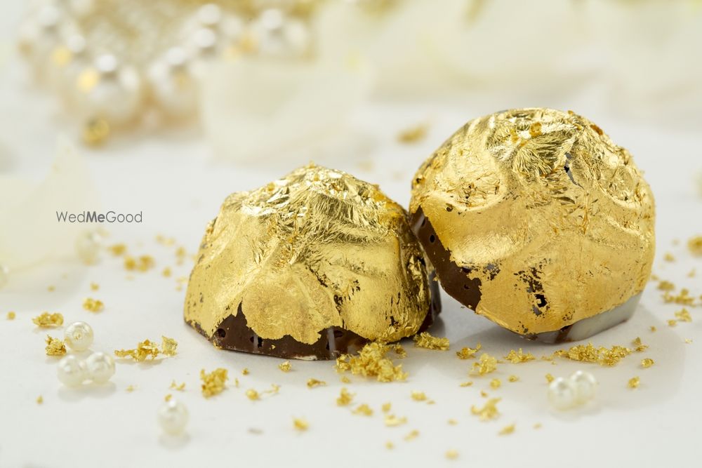 Photo of gold dipped chocolate