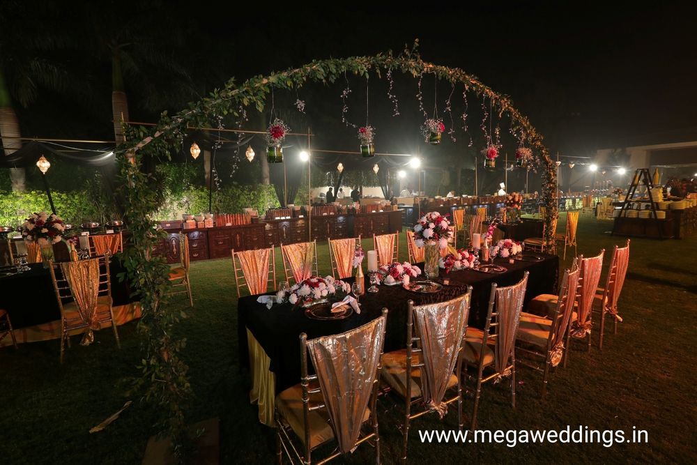 Photo From Big Cocktail lawn Black & Gold - By Mega Weddings