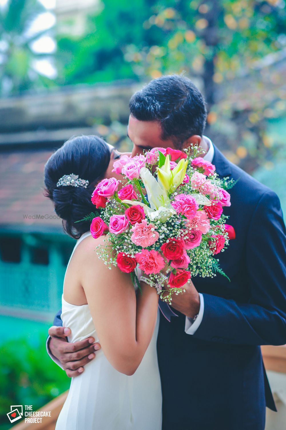 Photo of Christian wedding Couple Kissing Portrait