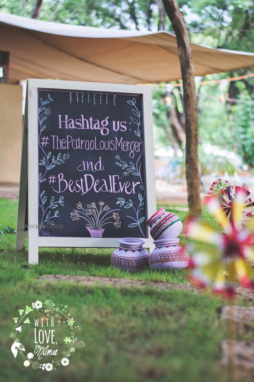 Photo of Personalised Black Board Decor with Couple Message