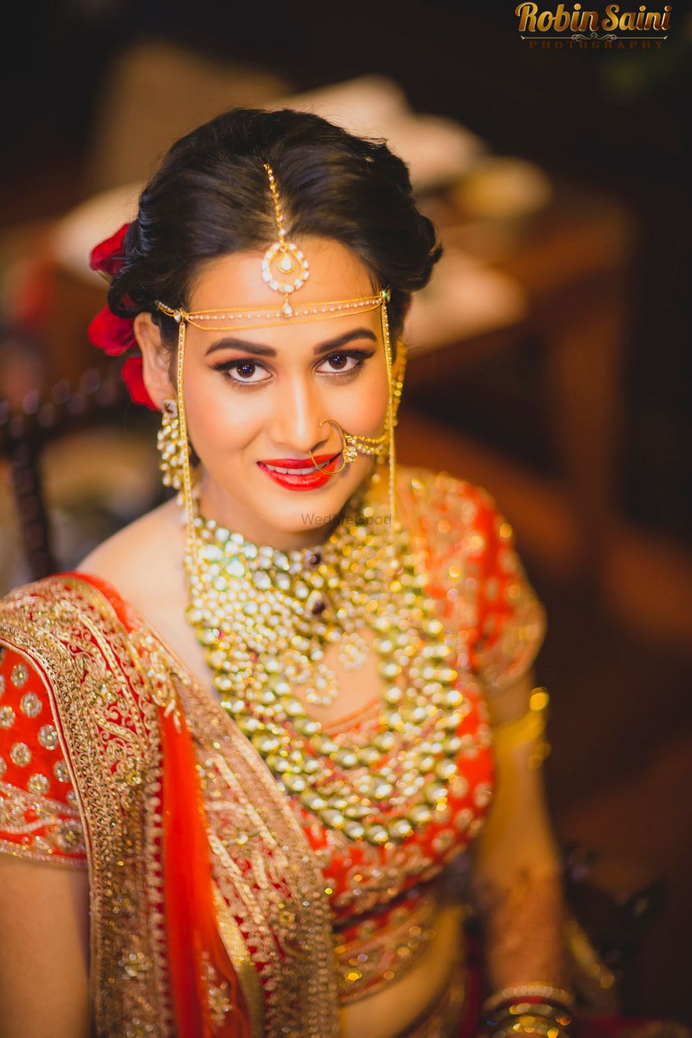 Photo of Maharashtrian Bride Wearing Kundan Polki Jewellery