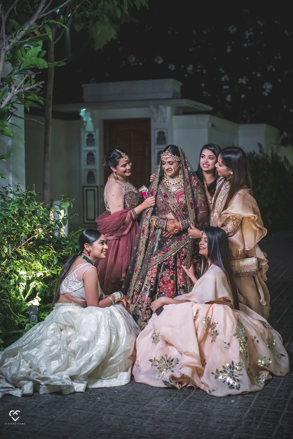 Photo of Bride and bridesmaids shot